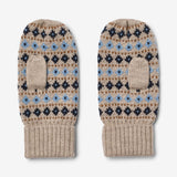 Wheat Outerwear Jacquard Mittens Haansi Accessory 9574 warm sand melange
