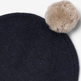 Wheat Outerwear Knit Bonnet Pomma Accessory 1432 navy