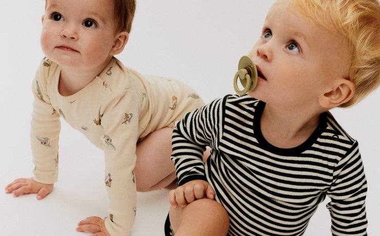 two babies with Wheat kids cloth