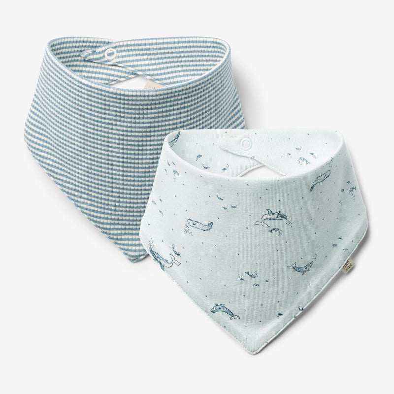 Wheat Main 2 Bib Eden Acc 4033 striped blue whales