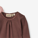 Wheat Main 2 Rib Body L/S Lotta Underwear/Bodies 1189 rose frost eggplant