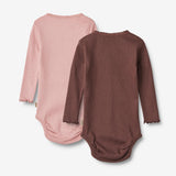 Wheat Main 2 Rib Body L/S Lotta Underwear/Bodies 1189 rose frost eggplant
