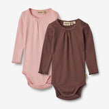 Wheat Main 2 Rib Body L/S Lotta Underwear/Bodies 1189 rose frost eggplant