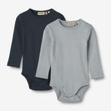 Wheat Main 2 Rib Body L/S Spencer Underwear/Bodies 1126 cloudy sky navy