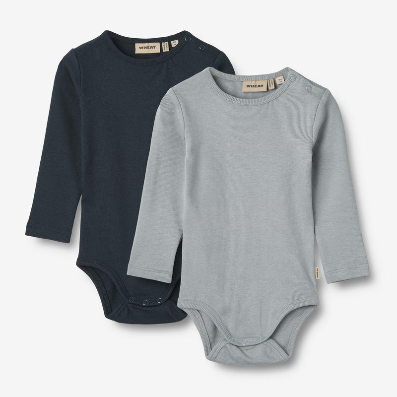 Wheat Main 2 Rib Body L/S Spencer Underwear/Bodies 1126 cloudy sky navy