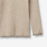 Wheat Main 2 Rib T-Shirt L/S Reese Jersey Tops and T-Shirts 1144 gravel melange black