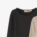 Wheat Main 2 Rib T-Shirt L/S Reese Jersey Tops and T-Shirts 1144 gravel melange black