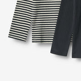 Wheat Main 2 Rib T-Shirt L/S Stig Jersey Tops and T-Shirts 9432 navy rib stripe
