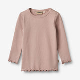 Wheat Main 2 Rib T-shirt L/S Ida T-Shirt 2487 rose powder