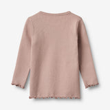 Wheat Main 2 Rib T-shirt L/S Ida T-Shirt 2487 rose powder