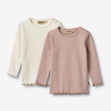 Wheat Main 2 Rib T-shirt L/S Ida T-Shirt 2487 rose powder