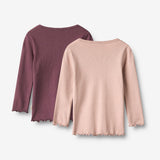 Wheat Main 2 Rib T-shirt L/S Ida T-Shirt 3118 eggplant