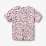 Wheat Main 2 Rib T-shirt S/S Alicia T-Shirt 9649 pink blue flowers