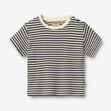 Wheat Main 2 Rib T-shirt S/S Fabian T-Shirt 9432 navy rib stripe