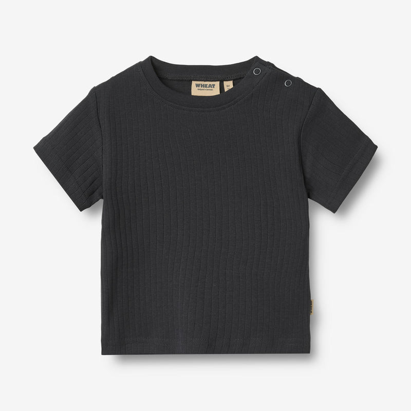 Wheat Main 2 Rib T-shirt S/S Fabian T-Shirt 9432 navy rib stripe