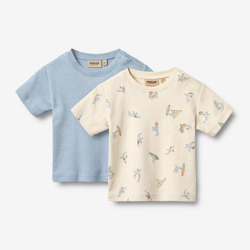 Wheat Main 2 Rib T-shirt S/S Fabian T-Shirt 9669 whale friends