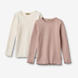 Wheat Main 2 Rib T-shirts L/S Ida T-Shirt 2487 rose powder