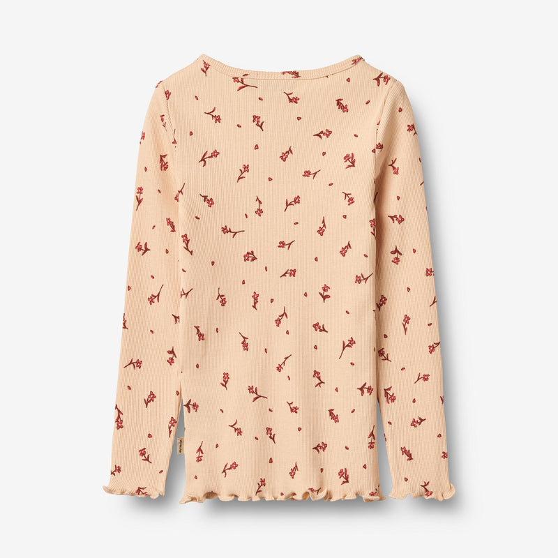 Wheat Main 2 Rib T-shirts L/S Ida T-Shirt 9439 rose water flowers