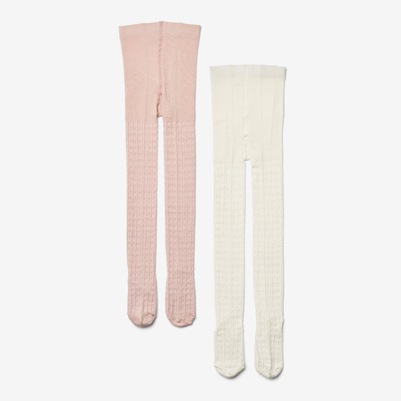 Wheat Main 2 pk Izzy pointelle tights Socks/Tights 2400 powder