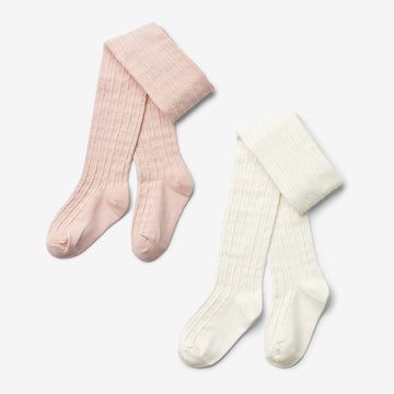 Wheat Main 2 pk Izzy pointelle tights Socks/Tights 2400 powder