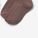 Wheat Main 2 pk Wool Lace Socks Nora Socks/Tights 3008 shadow brown