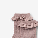 Wheat Main 2 pk Wool Lace Socks Nora Socks/Tights 3008 shadow brown