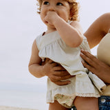Wheat Main Bloomers Silla Shorts 9426 ivory checked flowers