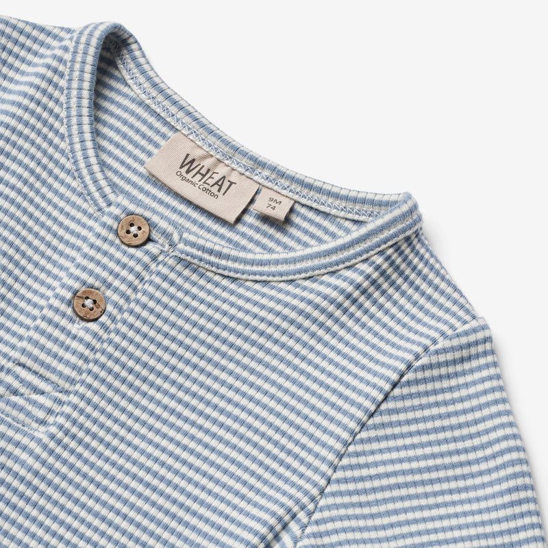 Wheat Main Body L/S Benny Underwear/Bodies 1048 blue stripe