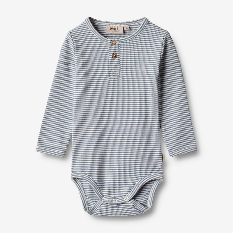 Wheat Main Body L/S Benny Underwear/Bodies 1048 blue stripe