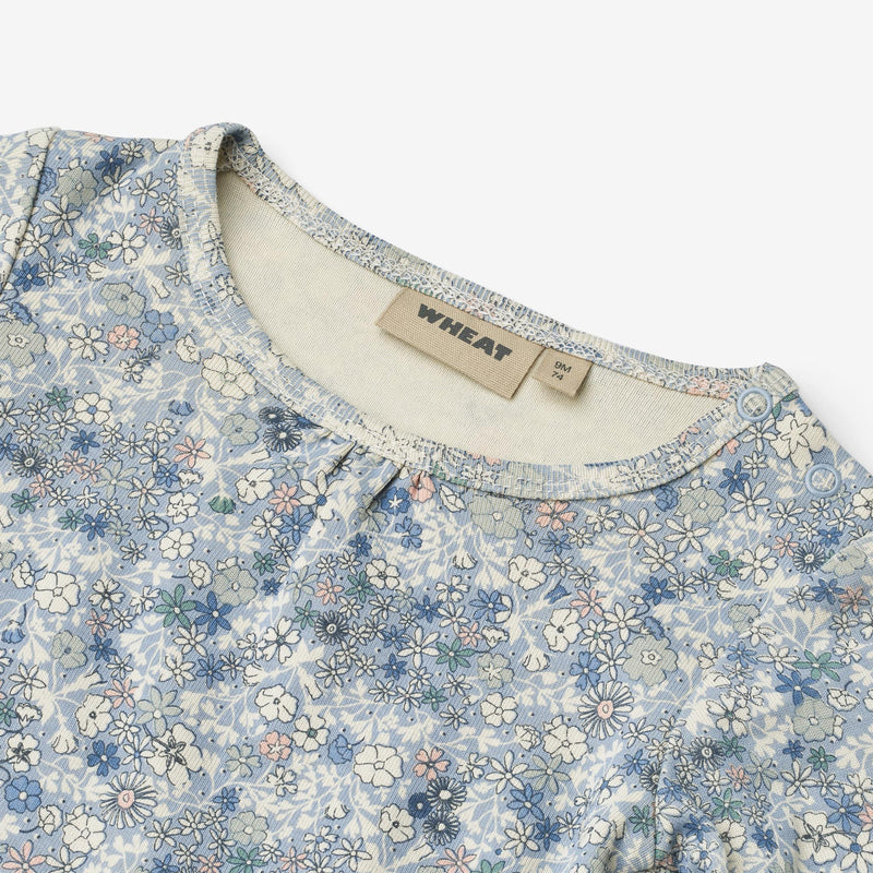 Wheat Main Body L/S Elmine Body 9418 blue summer flowers