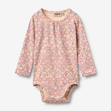 Wheat Main Body L/S Liv Body 9876 magenta heart flowers
