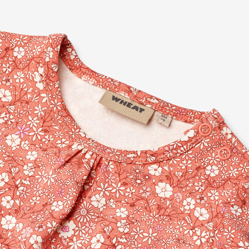 Wheat Main Body L/S Liv Underwear/Bodies 9422 coral flowers