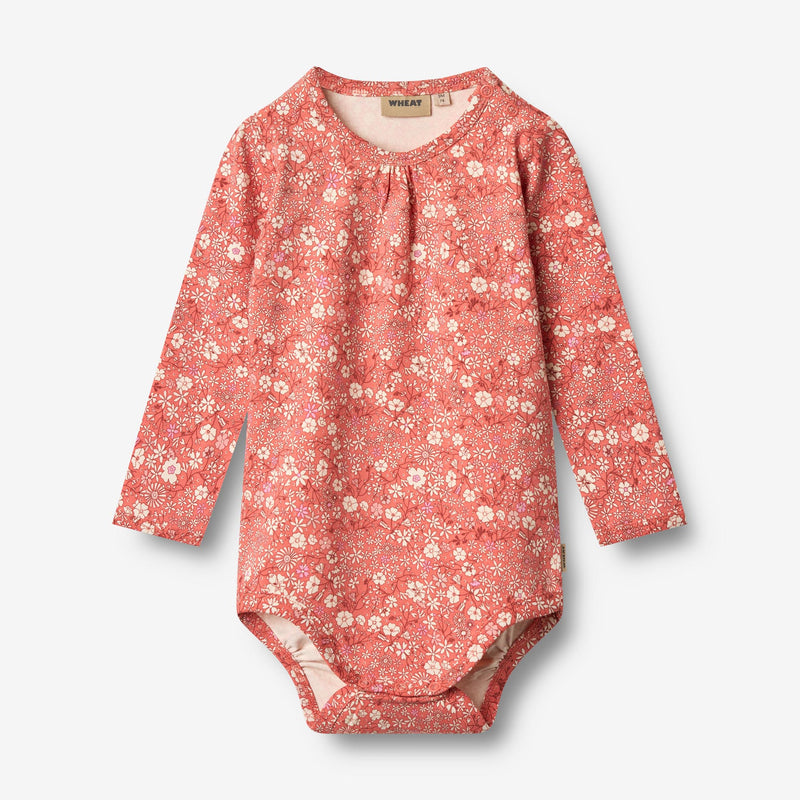 Wheat Main Body L/S Liv Underwear/Bodies 9422 coral flowers