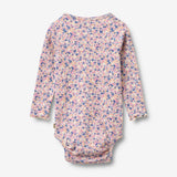 Wheat Main Body L/S Rie Body 9649 pink blue flowers