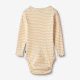 Wheat Main Body L/S Rie Underwear/Bodies 5002 pale apricot stripe