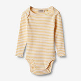 Wheat Main Body L/S Rie Underwear/Bodies 5002 pale apricot stripe