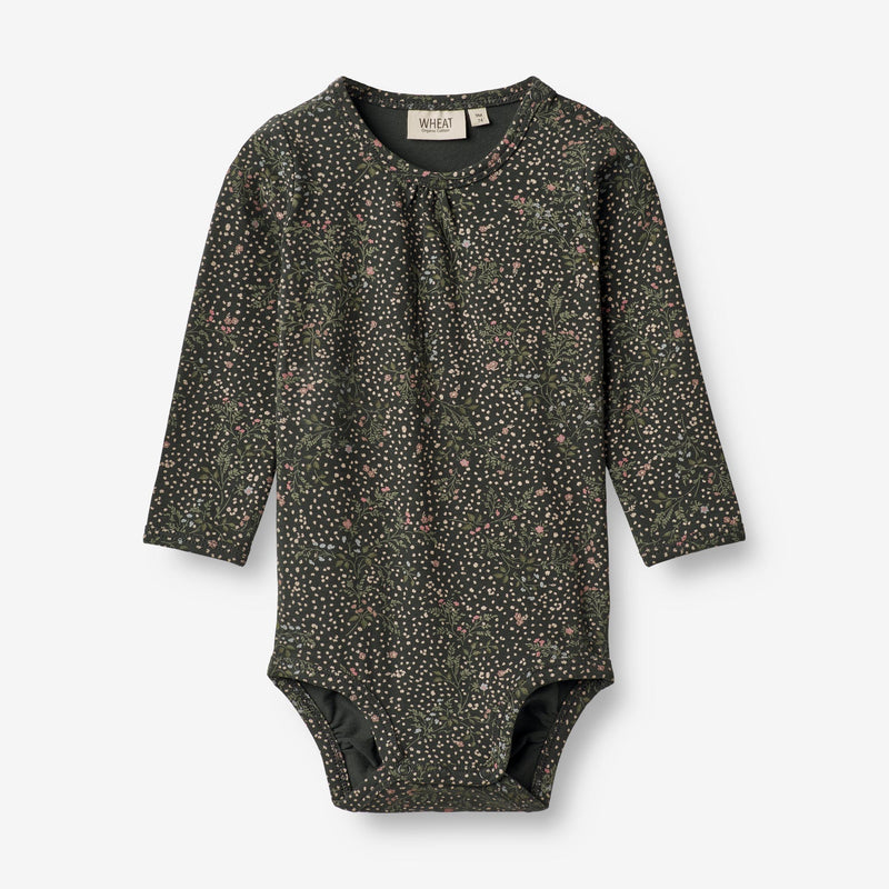 Wheat Main Body Liv | Baby Underwear/Bodies 0028 black coal small flowers