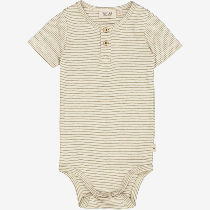 Wheat Main  Body Placket SS Underwear/Bodies 1457 seaweed stripe