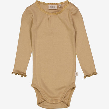 Wheat Main Body Rib Lace LS Underwear/Bodies 3308 latte