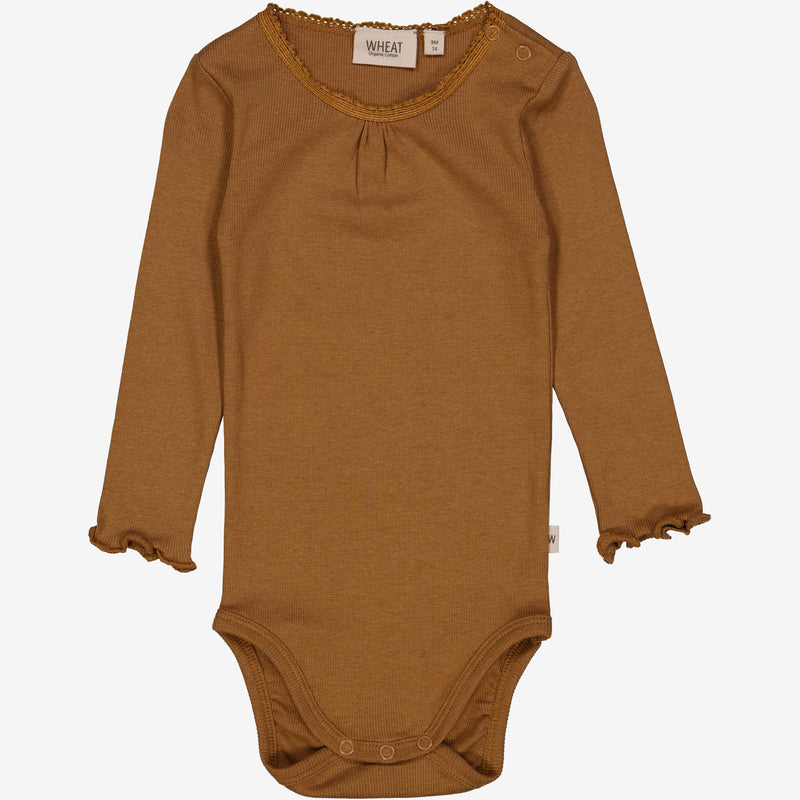 Wheat Main Body Rib Lace LS Underwear/Bodies 5073 caramel