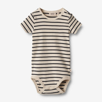 Wheat Main Body S/S Edvald | Baby Underwear/Bodies 1433 navy stripe