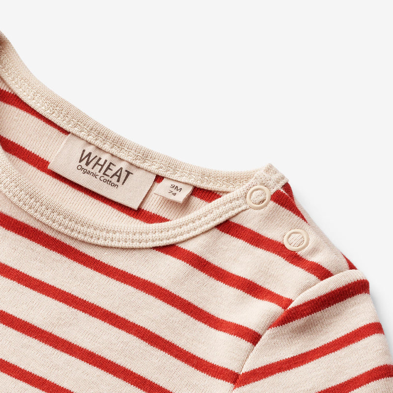 Wheat Main Body S/S Edvald | Baby Underwear/Bodies 2078 red stripe
