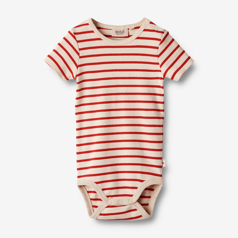 Wheat Main Body S/S Edvald | Baby Underwear/Bodies 2078 red stripe