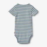 Wheat Main Body S/S Edvald | Baby Underwear/Bodies 1009 ashley blue stripe