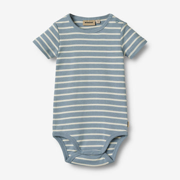 Wheat Main Body S/S Edvald | Baby Underwear/Bodies 1009 ashley blue stripe