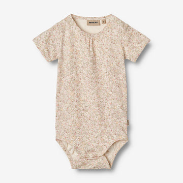 Wheat Main Body S/S Linette | Baby Underwear/Bodies 1250 cream flower meadow
