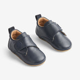 Wheat Footwear Dakota Leather Home Shoe | Baby Indoor Shoes 1432 navy