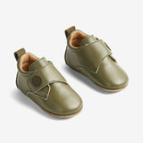 Wheat Footwear Dakota Leather Home Shoe | Baby Indoor Shoes 4075 dark green
