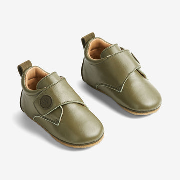 Wheat Footwear Dakota Leather Home Shoe | Baby Indoor Shoes 4075 dark green