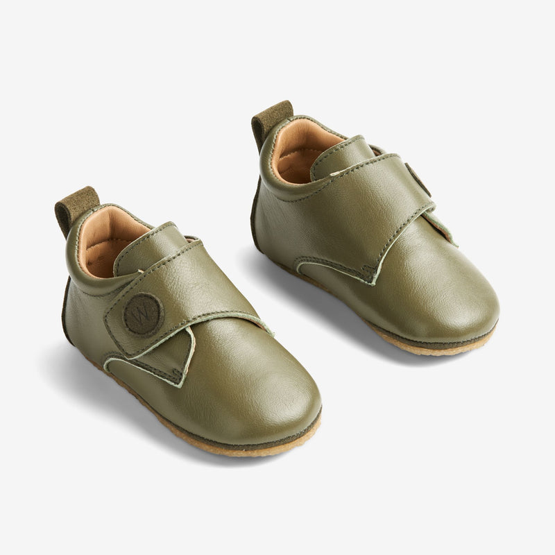Wheat Footwear Dakota Leather Home Shoe | Baby Indoor Shoes 4075 dark green